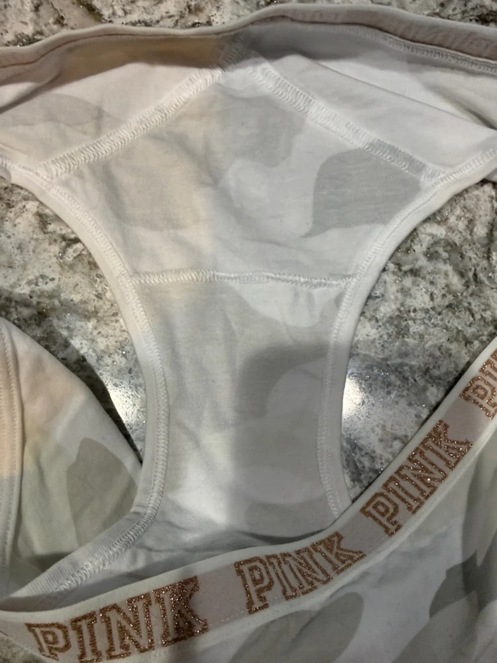 PINK Victoria's Secret White and Gray Camo Hipster Bikini Panty - Picture 6 of 6
